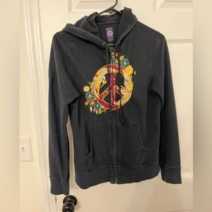 Black Peace sign Lucky Brand Sweatshirt